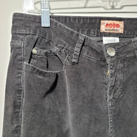 Vintage Y2K black‎ corduroy flared jeans bootcut bedazzled back pockets low rise - Picture 4 of 14